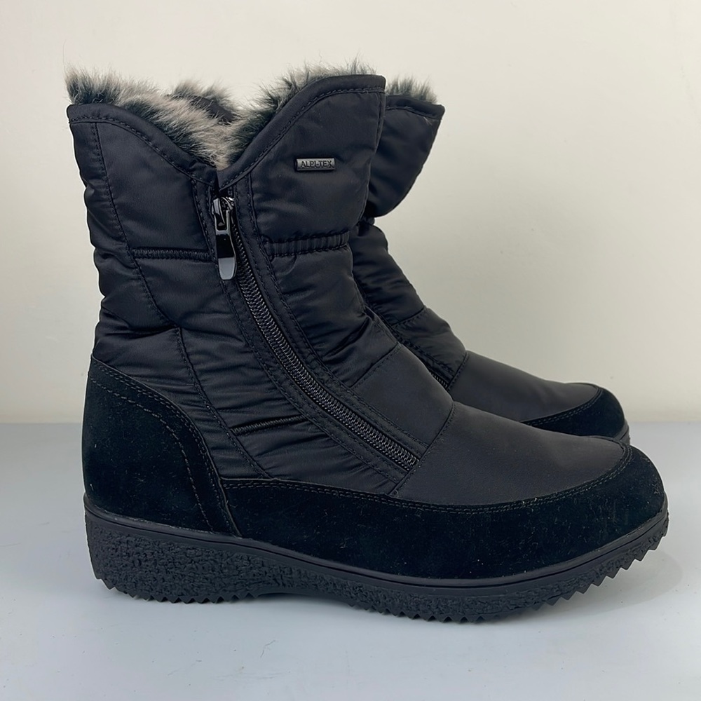 Spring Step Ernestina Boots Flexus Alpi-tex Womens Size 40 Winter Black Faux Fur